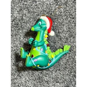 Vintage 1989 Current Inc Dinosaur Christmas Ornaments Set of 2